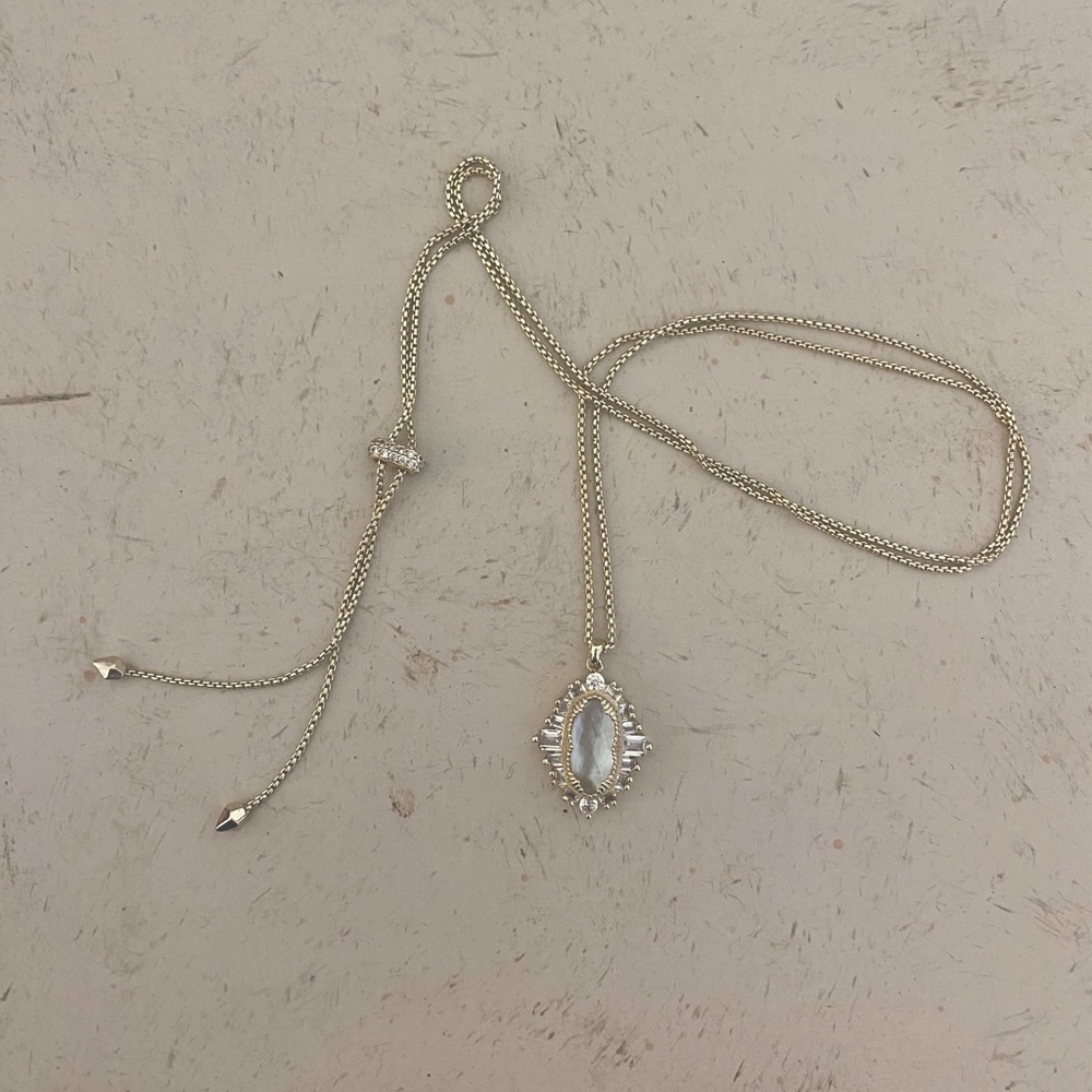 Kendra Scott Adjustable Pendant Necklace - Gray/Gold